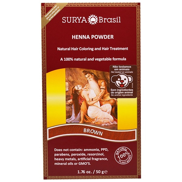 3 PACK OF Surya Brasil, Henna Powder, Natural Hair Coloring and Hair Treatment, Brown, 1.76 oz (50 g)