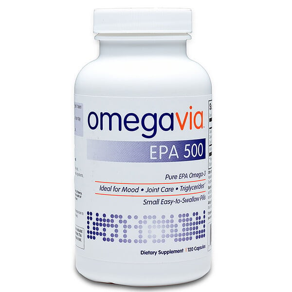 <img alt="OmegaVia, EPA 500, Pure EPA Omega-3, 120 Capsules" title="OmegaVia, EPA 500, Pure EPA Omega-3, 120 Capsules,736211581785"