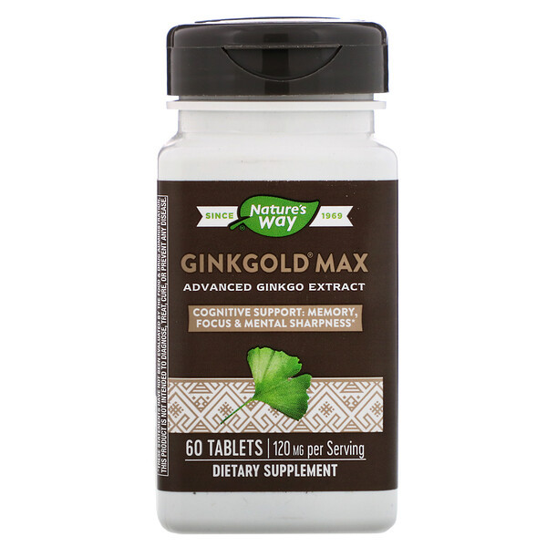 <img alt="Natures Way, Ginkgold Max, 120 mg, 60 Tablets" title="Natures Way, Ginkgold Max, 120 mg, 60 Tablets,033674152515"