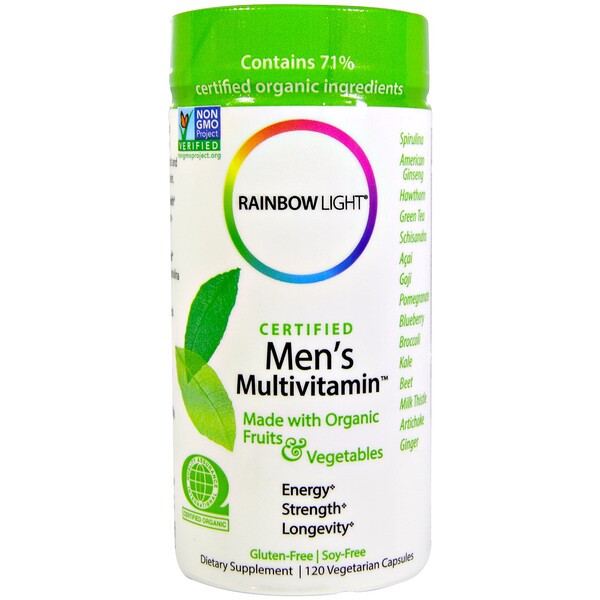 <img alt="Rainbow Light, Certified Mens Multivitamin, 120 Vegetarian Capsules" title="Rainbow Light, Certified Mens Multivitamin, 120 Vegetarian Capsules,021888800117"