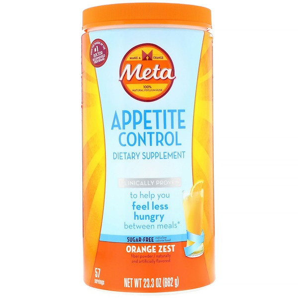 Metamucil, Appetite Control Dietary Supplement, Powder, Orange Zest, 1.45 lbs (662 g)