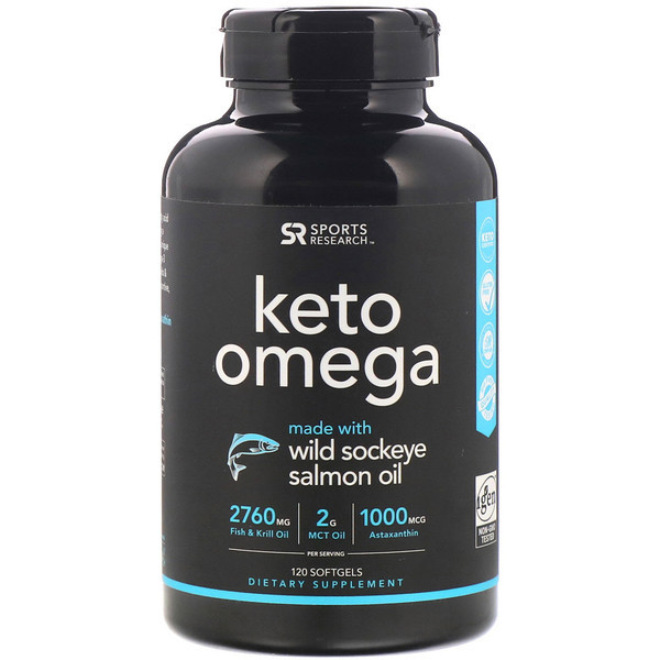 <img alt="Sports Research, Keto Omega with Wild Sockeye Salmon Oil, 120 Softgels" title="Sports Research, Keto Omega with Wild Sockeye Salmon Oil, 120 Softgels,023249012337"