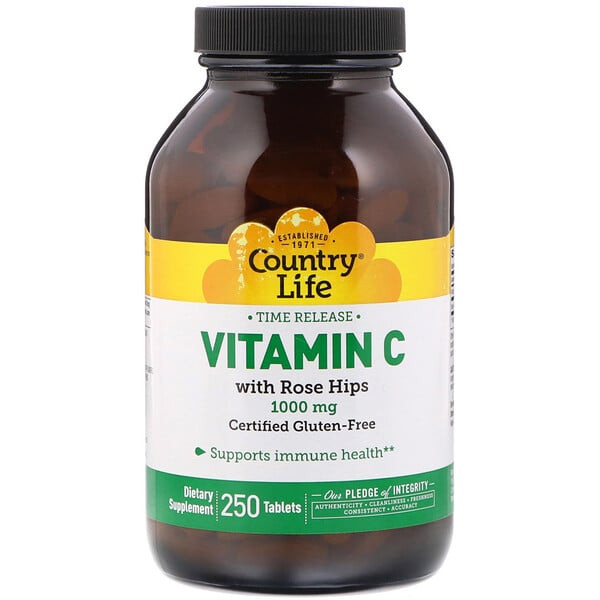 <img alt="Country Life, Vitamin C, with Rose Hips, 1000 mg, 250 Tablets" title="Country Life, Vitamin C, with Rose Hips, 1000 mg, 250 Tablets,015794068730"