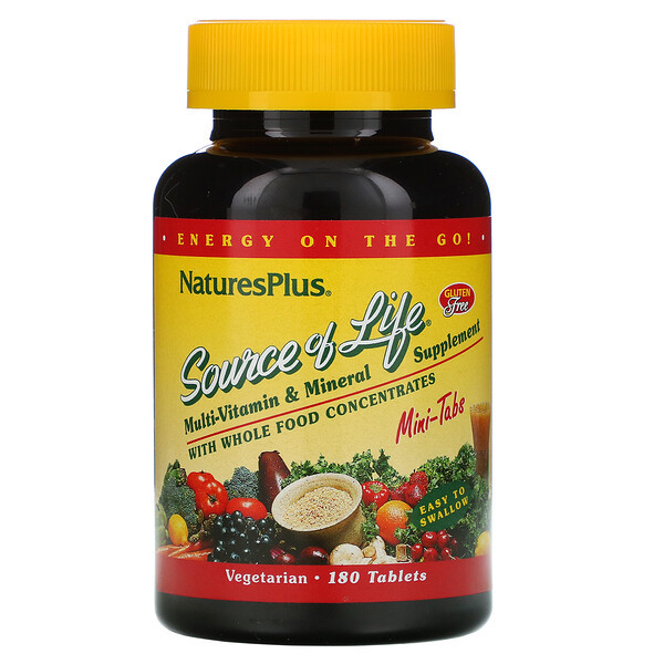 <img alt="Natures Plus, Source of Life, Multi-Vitamin & Mineral Supplement with Whole Food Concentrates, 180 Mini Tablets" title="Natures Plus, Source of Life, Multi-Vitamin & Mineral Supplement with Whole Food Concentrates, 180 Mini Tablets,097467305830"