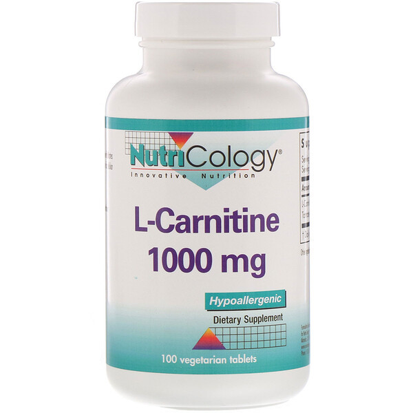 <img alt="Nutricology, L-Carnitine , 1000 mg, 100 Vegetarian Tablets" title="Nutricology, L-Carnitine , 1000 mg, 100 Vegetarian Tablets,713947575400"