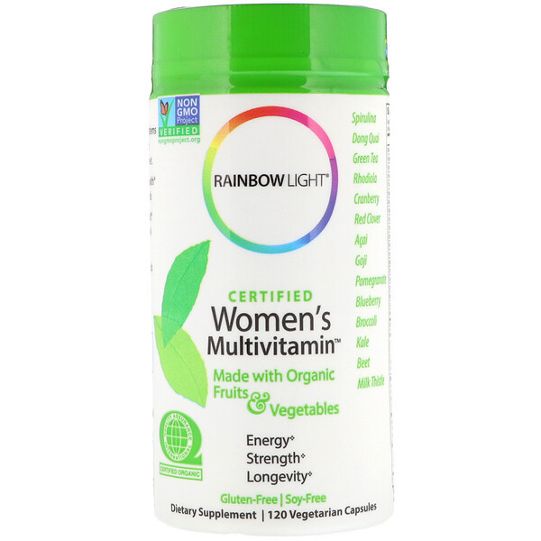 <img alt="Rainbow Light, Certified Womens Multivitamin, 120 Vegetarian Capsules" title="Rainbow Light, Certified Womens Multivitamin, 120 Vegetarian Capsules,021888800018"