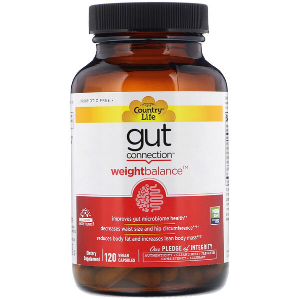<img alt="Country Life, Gut Connection, Weight Balance, 120 Vegan Capsules" title="Country Life, Gut Connection, Weight Balance, 120 Vegan Capsules,015794030232"