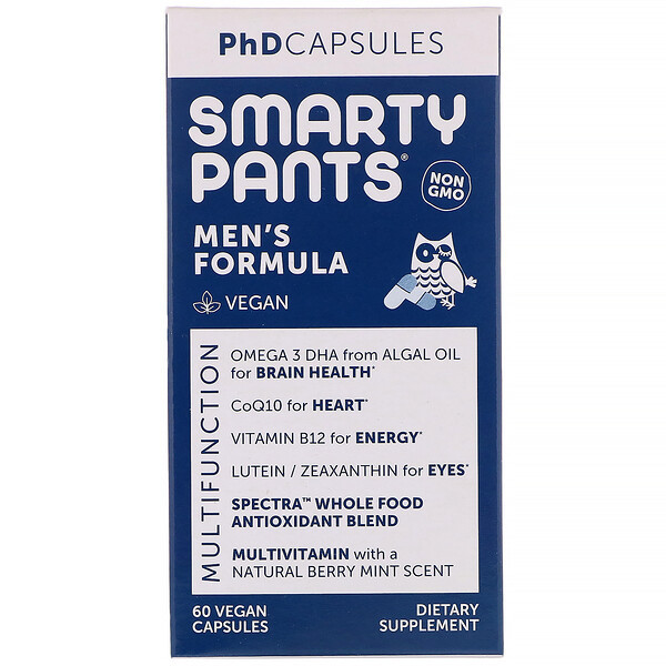 <img alt="SmartyPants, PhD Capsules, Mens Formula, 60 Vegan Capsules" title="SmartyPants, PhD Capsules, Mens Formula, 60 Vegan Capsules,817053020851"