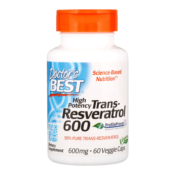 <img alt="Doctors Best, High Potency Trans-Resveratrol, 600 mg, 60 Veggie Caps" title="Doctors Best, High Potency Trans-Resveratrol, 600 mg, 60 Veggie Caps,753950004160"