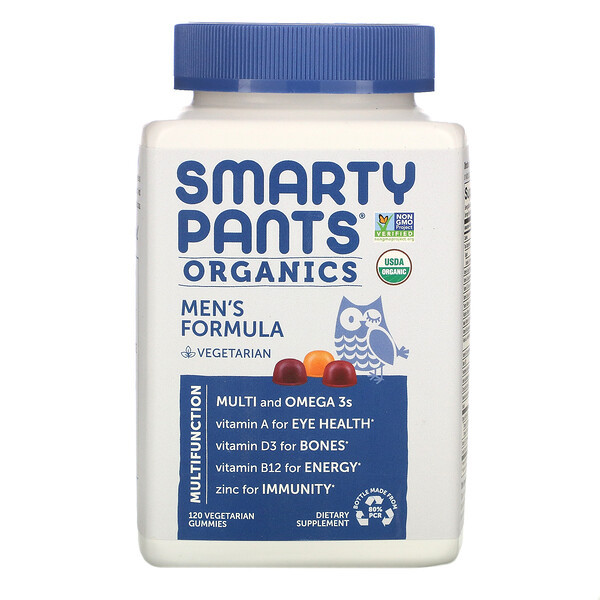 <img alt="SmartyPants, Organics, Mens Complete, 120 Vegetarian Gummies" title="SmartyPants, Organics, Mens Complete, 120 Vegetarian Gummies,817053020820"