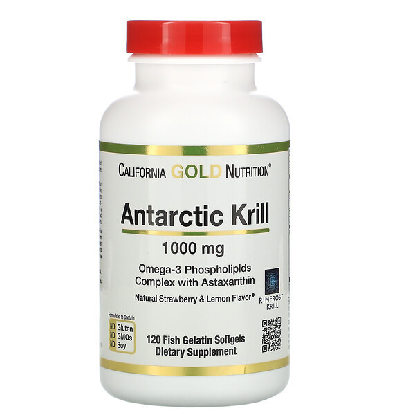 <img alt="California Gold Nutrition, Antarctic Krill Oil, Natural Strawberry & Lemon Flavor, 1000 mg, 120 Fish Gelatin Softgels" title="California Gold Nutrition, Antarctic Krill Oil, Natural Strawberry & Lemon Flavor, 1000 mg, 120 Fish Gelatin Softgels,898220011025"
