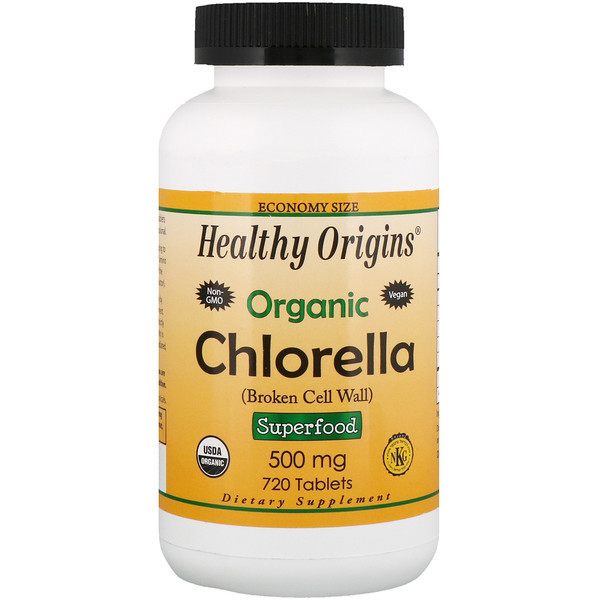 Healthy Origins, Organic, Chlorella, Superfood, 500 mg, 720 Tablets