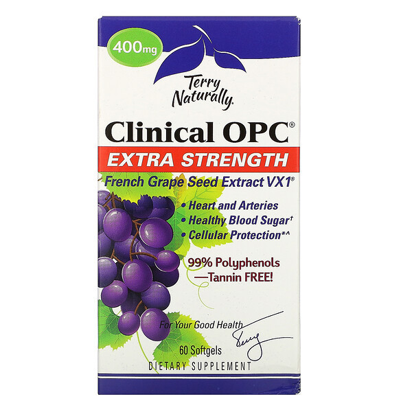 <img alt="EuroPharma, Terry Naturally, Clinical OPC, Extra Strength, 400 mg, 60 Softgels" title="EuroPharma, Terry Naturally, Clinical OPC, Extra Strength, 400 mg, 60 Softgels,367703284268"