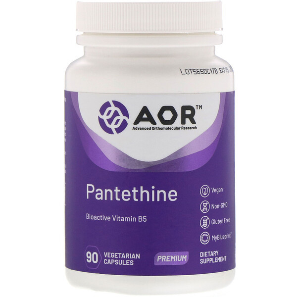 Advanced Orthomolecular Research AOR, Pantethine, 90 Vegetarian Capsules