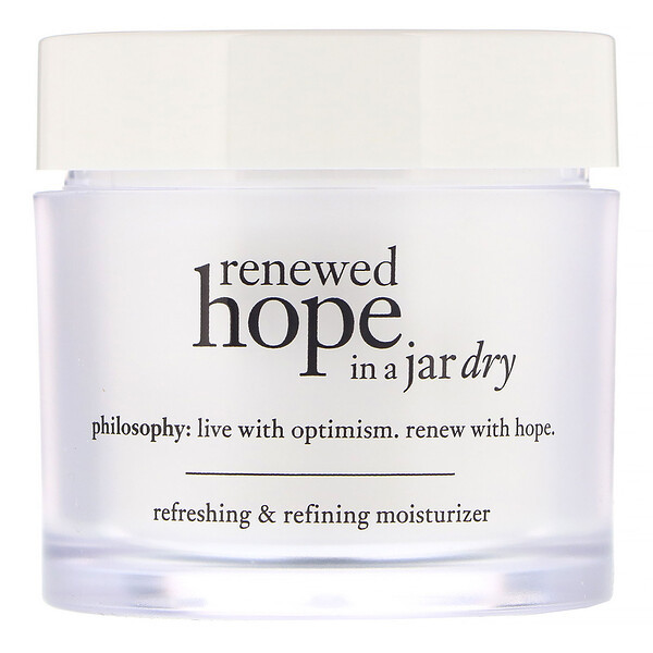 <img alt="Philosophy, Renewed Hope in a Jar, Dry Refreshing & Refining Moisturizer, 2 fl oz (60 ml)" title="Philosophy, Renewed Hope in a Jar, Dry Refreshing & Refining Moisturizer, 2 fl oz (60 ml),604079146685"