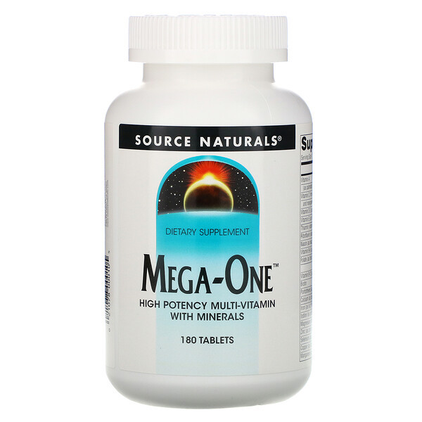 <img alt="Source Naturals, Mega-One, High Potency Multi-Vitamin with Minerals, 180 Tablets" title="Source Naturals, Mega-One, High Potency Multi-Vitamin with Minerals, 180 Tablets,021078000105"