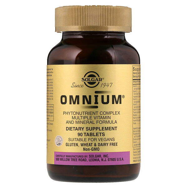 <img alt="Solgar, Omnium, Phytonutrient Complex, Multiple Vitamin and Mineral Formula, 90 Tablets" title="Solgar, Omnium, Phytonutrient Complex, Multiple Vitamin and Mineral Formula, 90 Tablets,033984020672"
