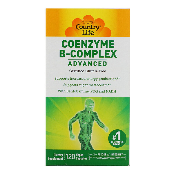 <img alt="Country Life, Coenzyme B-Complex, Advanced, 120 Vegetarian Capsules" title="Country Life, Coenzyme B-Complex, Advanced, 120 Vegetarian Capsules,015794064039"