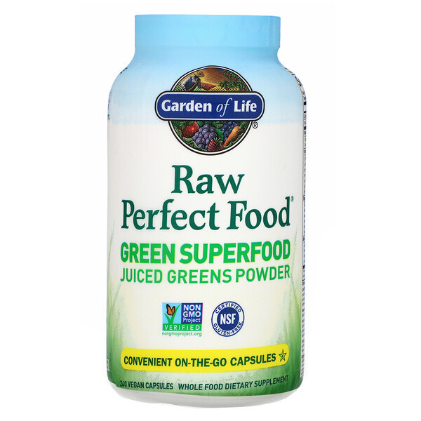 <img alt="Garden of Life, Raw Perfect Food, Green Superfood, Juiced Greens Powder, 240 Vegan Caps" title="Garden of Life, Raw Perfect Food, Green Superfood, Juiced Greens Powder, 240 Vegan Caps,658010114066"