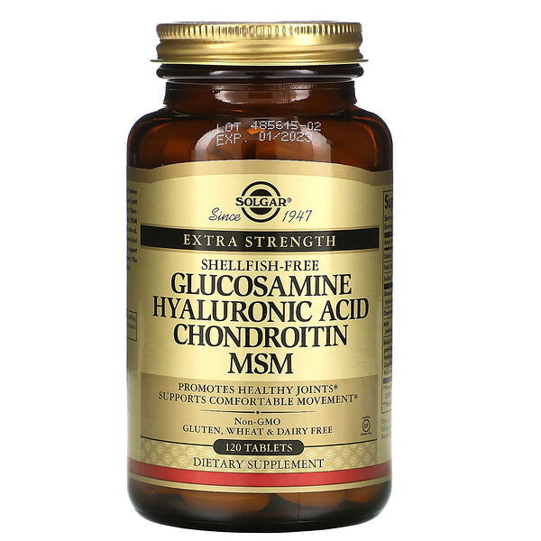 <img alt="Solgar, Glucosamine Hyaluronic Acid Chondroitin MSM, 120 Tablets" title="Solgar, Glucosamine Hyaluronic Acid Chondroitin MSM, 120 Tablets,033984013179"