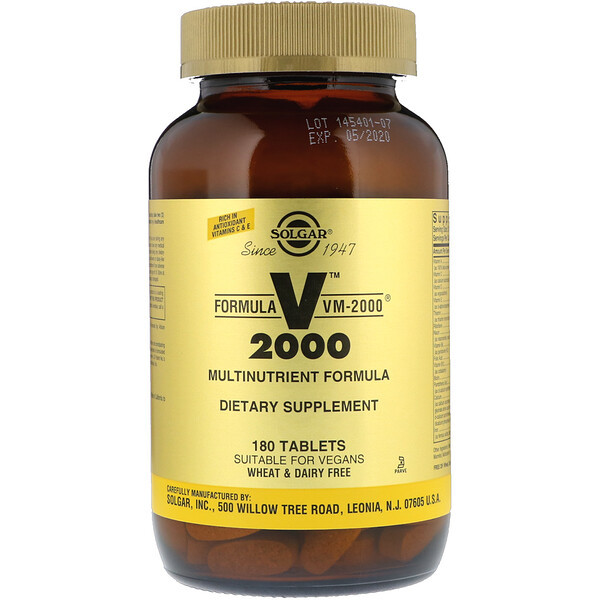 <img alt="Solgar, Formula VM-2000, Multi-nutrient Formula, 180 Tablets" title="Solgar, Formula VM-2000, Multi-nutrient Formula, 180 Tablets,033984592032"