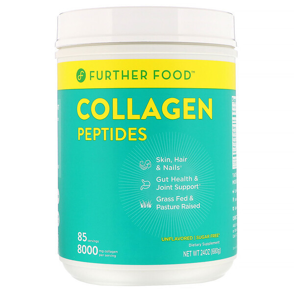 <img alt="Further Food, Collagen Peptides, Pure Protein Powder, Unflavored, 24 oz (680 g)" title="Further Food, Collagen Peptides, Pure Protein Powder, Unflavored, 24 oz (680 g),860706002681"