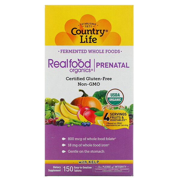 <img alt="Country Life, Realfood Organics, Prenatal, Daily Nutrition, 150 Tablets" title="Country Life, Realfood Organics, Prenatal, Daily Nutrition, 150 Tablets,015794091165"