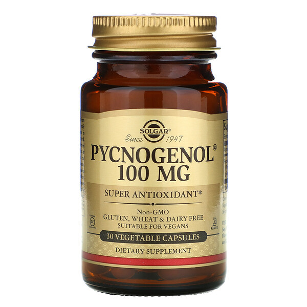 <img alt="Solgar, Pycnogenol, 100 mg, 30 Vegetable Capsules" title="Solgar, Pycnogenol, 100 mg, 30 Vegetable Capsules,033984023062"
