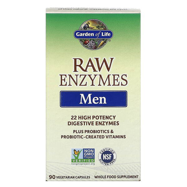 <img alt="Garden of Life, RAW Enzymes, Men, 90 Veggie Caps" title="Garden of Life, RAW Enzymes, Men, 90 Veggie Caps,658010115612"