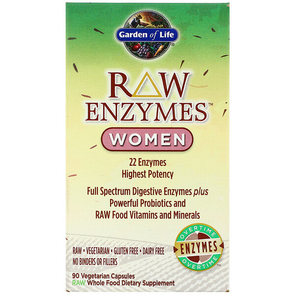 <img alt="Garden of Life, RAW Enzymes, Women, 90 Veggie Caps" title="Garden of Life, RAW Enzymes, Women, 90 Veggie Caps,658010115636"