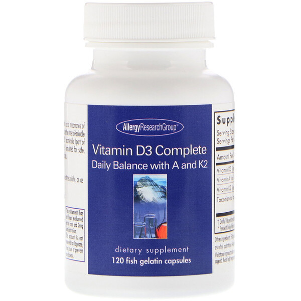 <img alt="Allergy Research Group, Vitamin D3 Complete, 120 Fish Gelatin Capsules" title="Allergy Research Group, Vitamin D3 Complete, 120 Fish Gelatin Capsules,713947772403"
