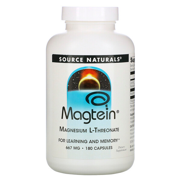 <img alt="Source Naturals, Magtein, Magnesium L-Threonate, 667 mg, 180 Capsules" title="Source Naturals, Magtein, Magnesium L-Threonate, 667 mg, 180 Capsules,021078024866"
