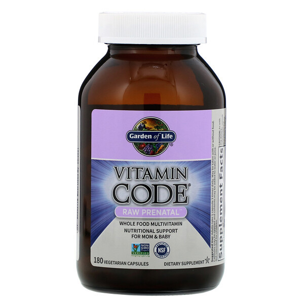 <img alt="Garden of Life, Vitamin Code, Raw Prenatal, 180 Vegetarian Capsules" title="Garden of Life, Vitamin Code, Raw Prenatal, 180 Vegetarian Capsules,658010115902"