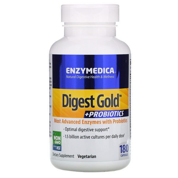 <img alt="Enzymedica, Digest Gold + Probiotics, 180 Capsules" title="Enzymedica, Digest Gold + Probiotics, 180 Capsules,670480290910"