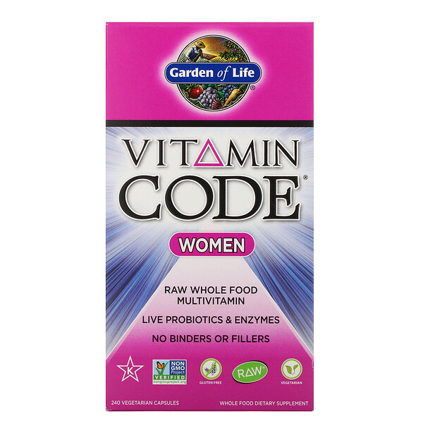 <img alt="Garden of Life, Vitamin Code, Women, Raw Whole Food Multivitamin, 240 Veggie Caps" title="Garden of Life, Vitamin Code, Women, Raw Whole Food Multivitamin, 240 Veggie Caps,658010114172"