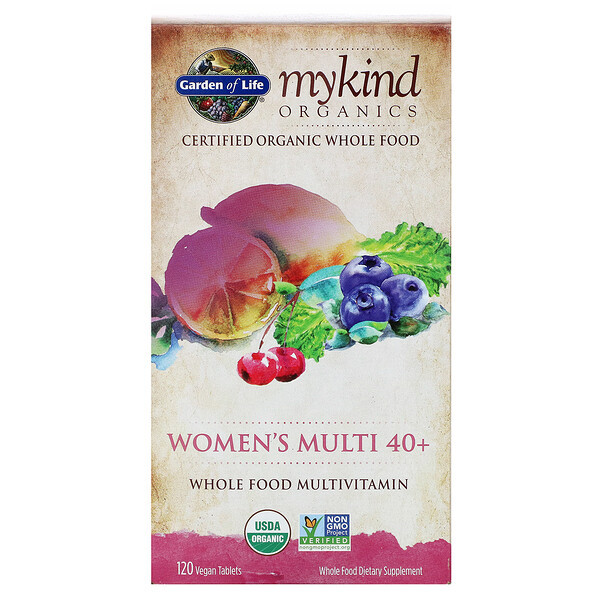 <img alt="Garden of Life, Organic Womens Multi 40+, Whole Food Multivitamin, 120 Vegan Tablets" title="Garden of Life, Organic Womens Multi 40+, Whole Food Multivitamin, 120 Vegan Tablets,658010117784"