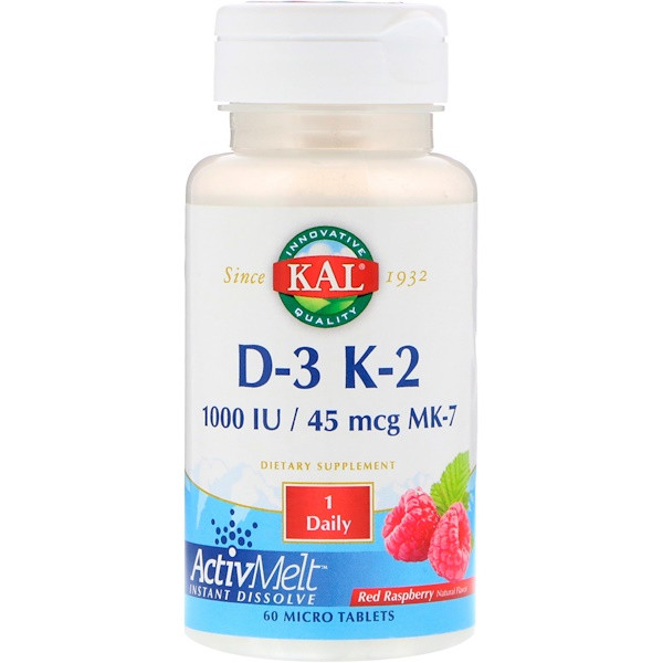 <img alt="KAL D-3 K-2 ActivMelt Red Raspberry -- 60 MicroTablets" title="KAL D-3 K-2 ActivMelt Red Raspberry -- 60 MicroTablets,021245319375"