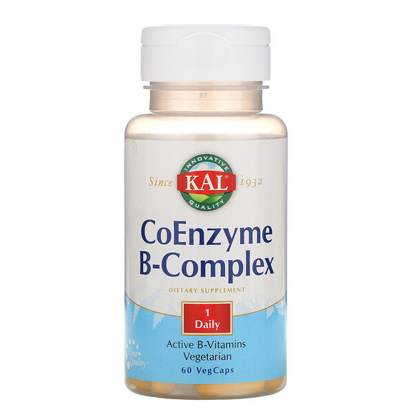 <img alt="KAL, Coenzyme B-Complex, 60 VegCaps" title="KAL, Coenzyme B-Complex, 60 VegCaps,021245542001"