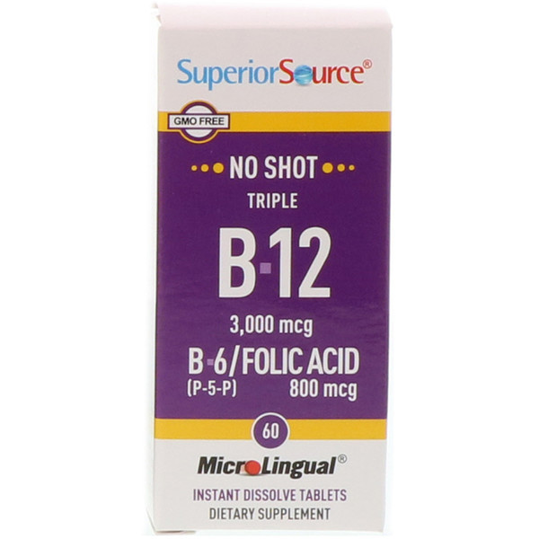 <img alt="Superior Source No Shot Triple B12 3000 mcg B6-Folic Acid 800 mcg -- 60 Instant Dissolve Tablets" title="Superior Source No Shot Triple B12 3000 mcg B6-Folic Acid 800 mcg -- 60 Instant Dissolve Tablets,076635910304"