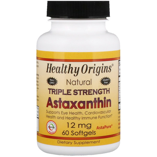 <img alt="Healthy Origins Astaxanthin Triple Strength -- 12 mg - 60 Softgels" title="Healthy Origins Astaxanthin Triple Strength -- 12 mg - 60 Softgels,603573849252"