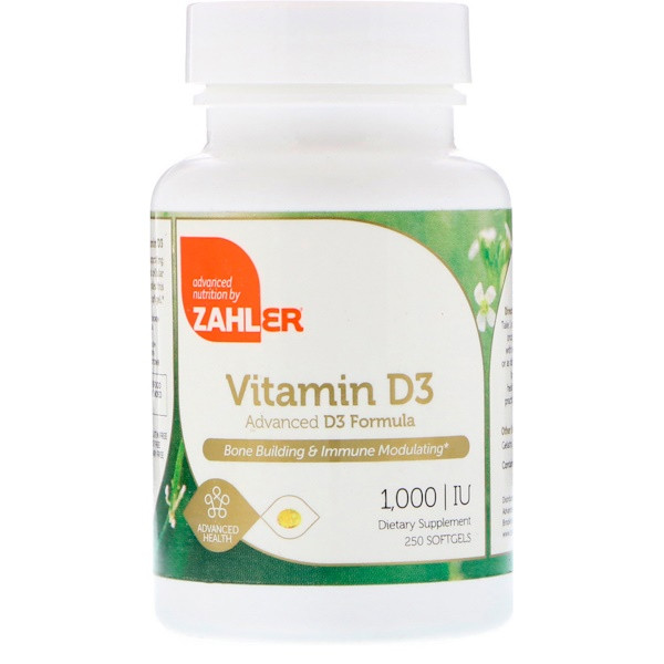 <img alt="Zahler Vitamin D3 -- 1000 IU - 250 Softgels" title="Zahler Vitamin D3 -- 1000 IU - 250 Softgels,848998000370"