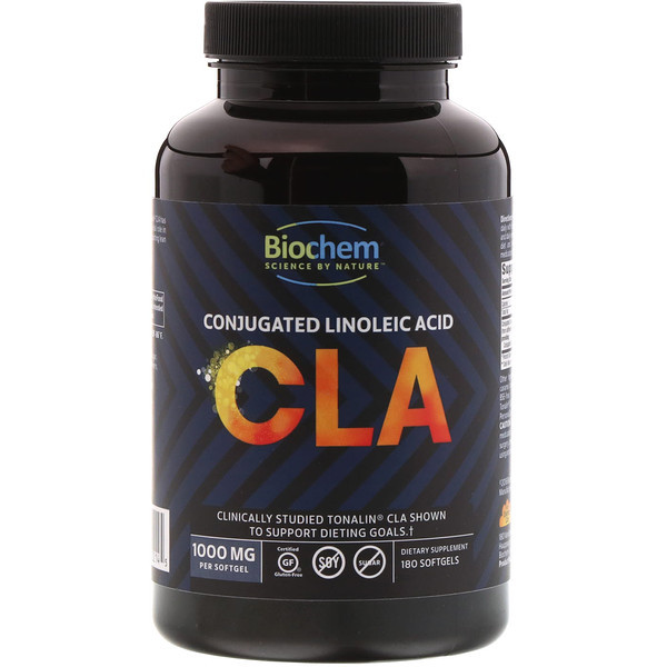 <img alt="Biochem Sports CLA Conjugated Linoleic Acid -- 1000 mg - 180 Softgels" title="Biochem Sports CLA Conjugated Linoleic Acid -- 1000 mg - 180 Softgels,015794022145"