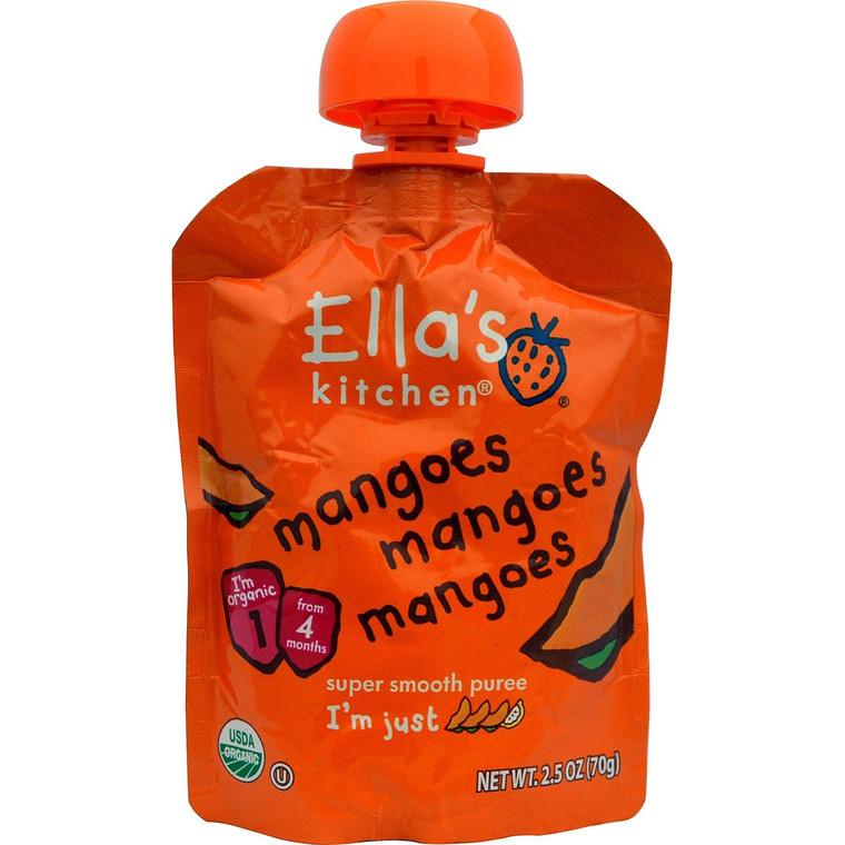 Ellas Kitchen, Mangoes Mangoes Mangoes, Super Smooth Puree, 2.5 oz (70 g)