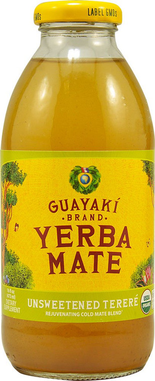 Guayaki, Organic Yerba Mate,  Unsweetened - 16 fl oz