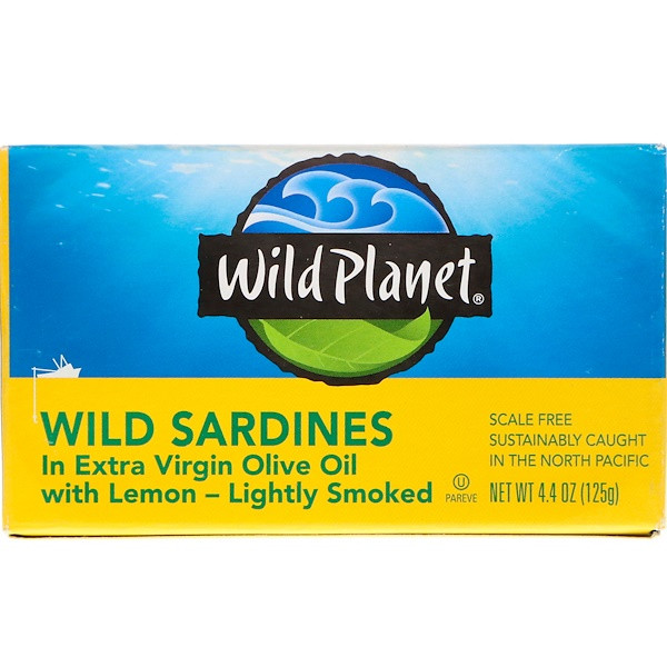 3 PACK OF Wild Planet, Wild Sardines In Extra Virgin Oil with Lemon, 4.4 oz (125 g)