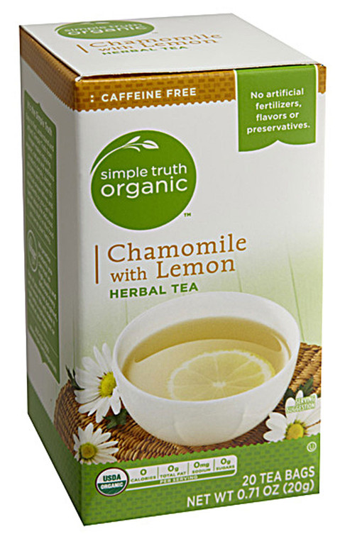 3 PACK of Simple Truth Organic Herbal Tea Chamomile Lemon -- 20 Tea Bags