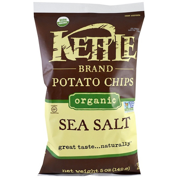 Kettle Foods, Organic Potato Chips, Sea Salt, 5 oz (142 g)