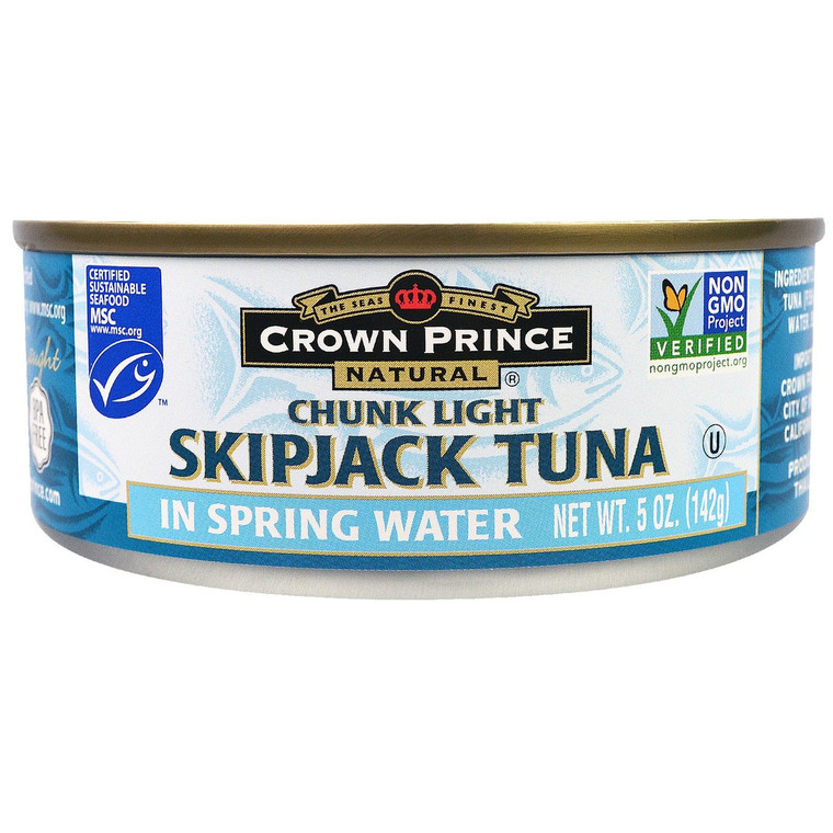 Crown Prince Natural, Skipjack Tuna, Chunk Light, In Spring Water, 5 oz (142 g)