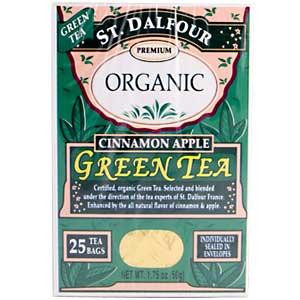 St. Dalfour, Green Tea, Cinnamon Apple, 25 Tea Bags, .07 oz (2 g), Each