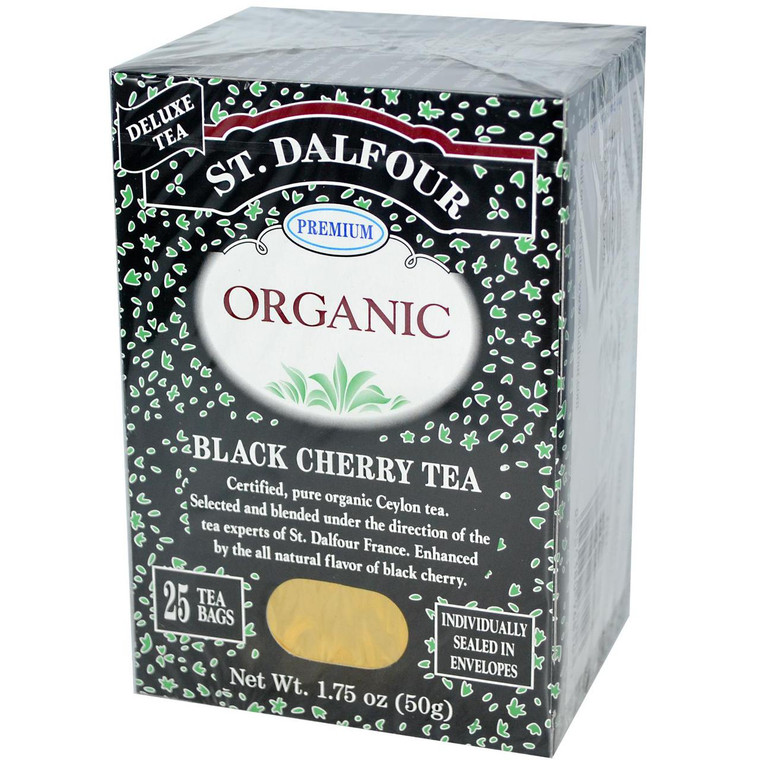 St. Dalfour, Organic, Black Cherry Tea, 25 Envelopes, 1.75 oz (50 g)